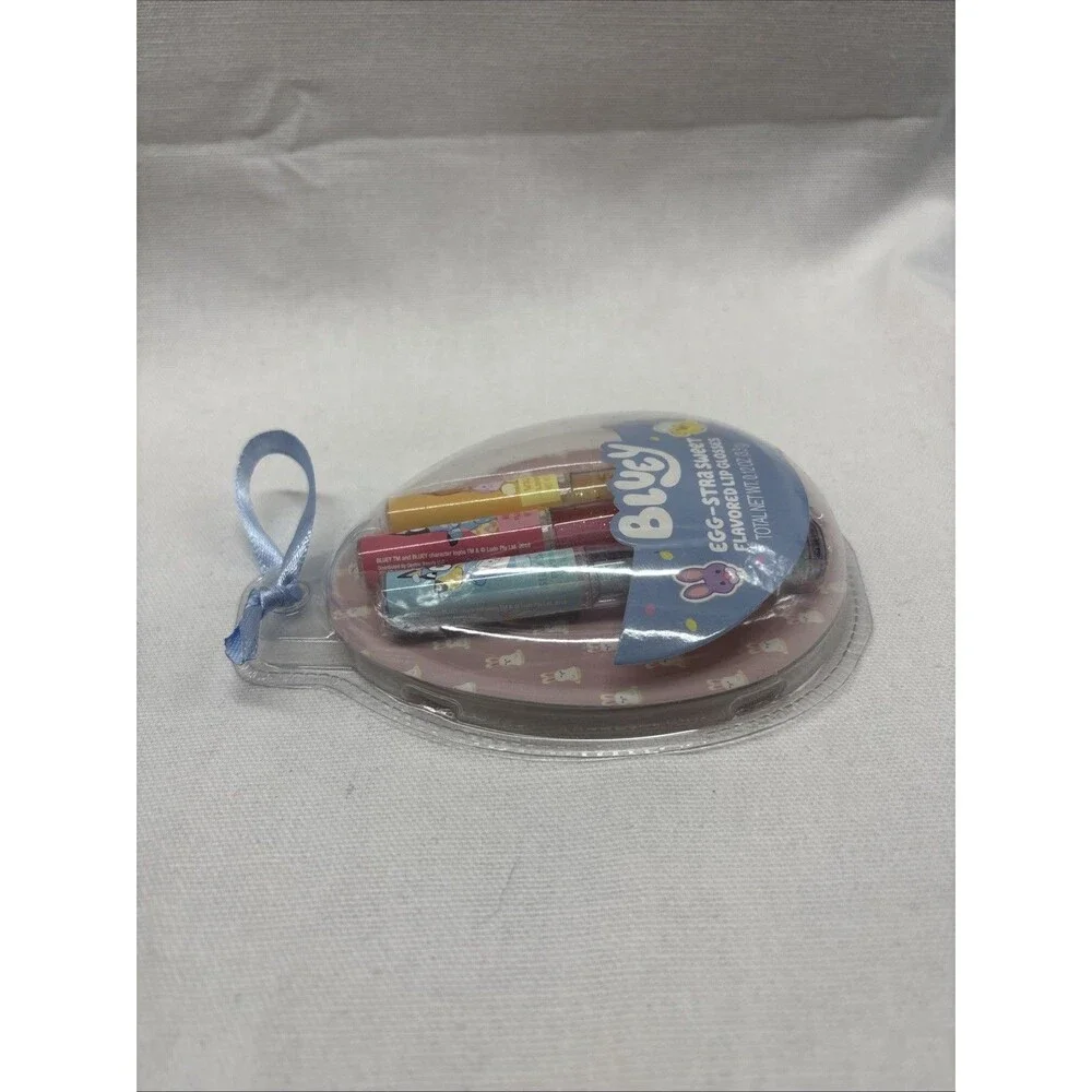 Bluey Egg-Stra Sweet Flavored Lip Gloss Set 3 Ct Easter New Shelf Wear